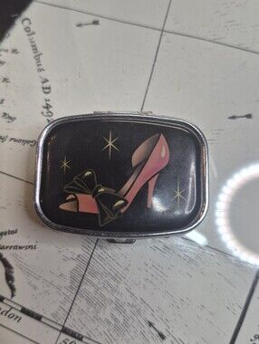 Pink High Heel Graphic Women's Shoe Box Accessory Pill Box